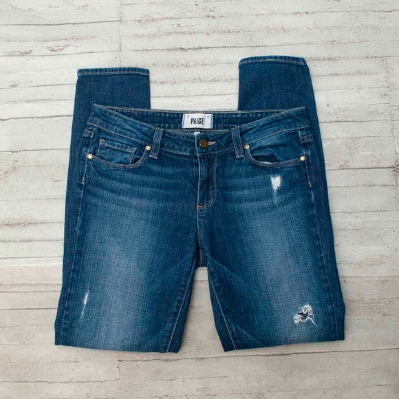Paige Distressed Deconstruct Verdugo Ultra Skinny Jeans size 28 - Picture 2 of 5
